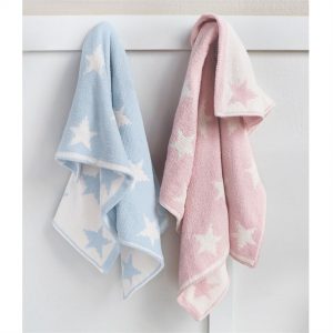 Star Chenille Baby Blanket – Blue or Pink – Mudpie